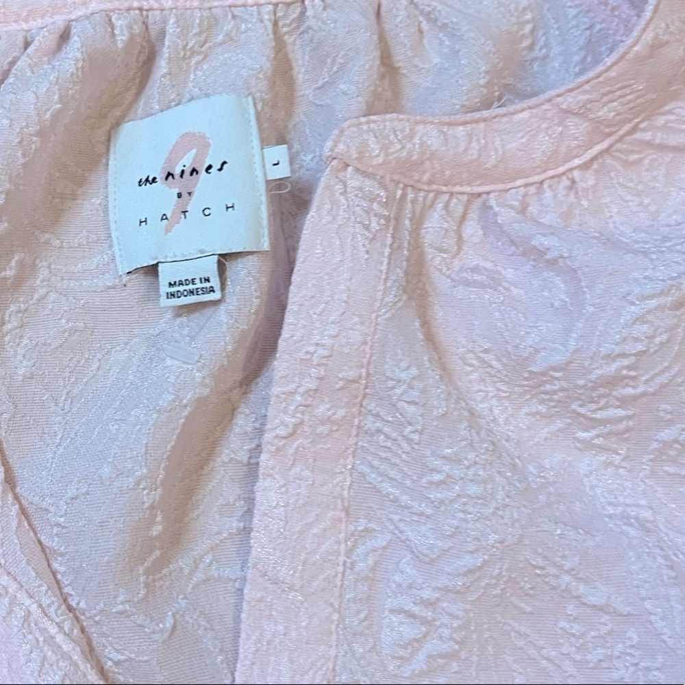 Pink puff sleeve dress The Nines by HATCH Blush Jacquard Maternity Dress Size L - Picture 4 of 4